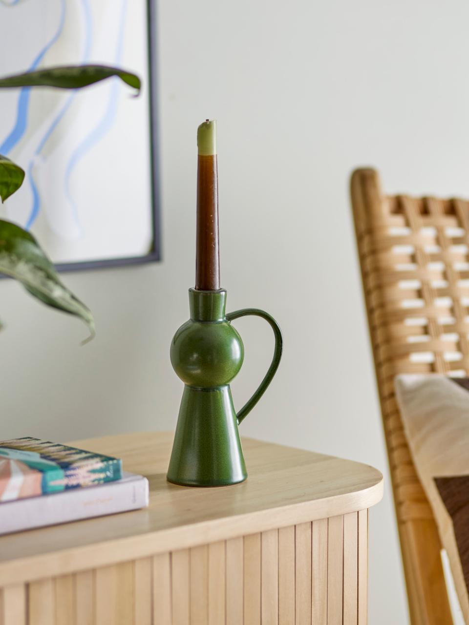 FIJA CANDLE HOLDER | GREEN  | STONEWARE  | BLOOMINGVILLE