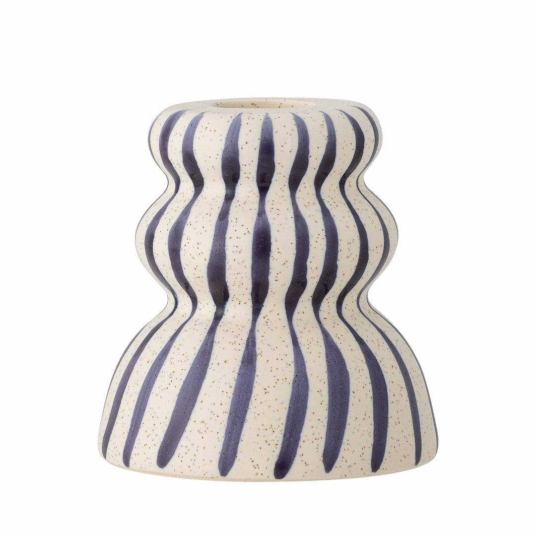 GABIN CANDLE HOLDER | BLUE | STONEWARE | BLOOMINGVILLE