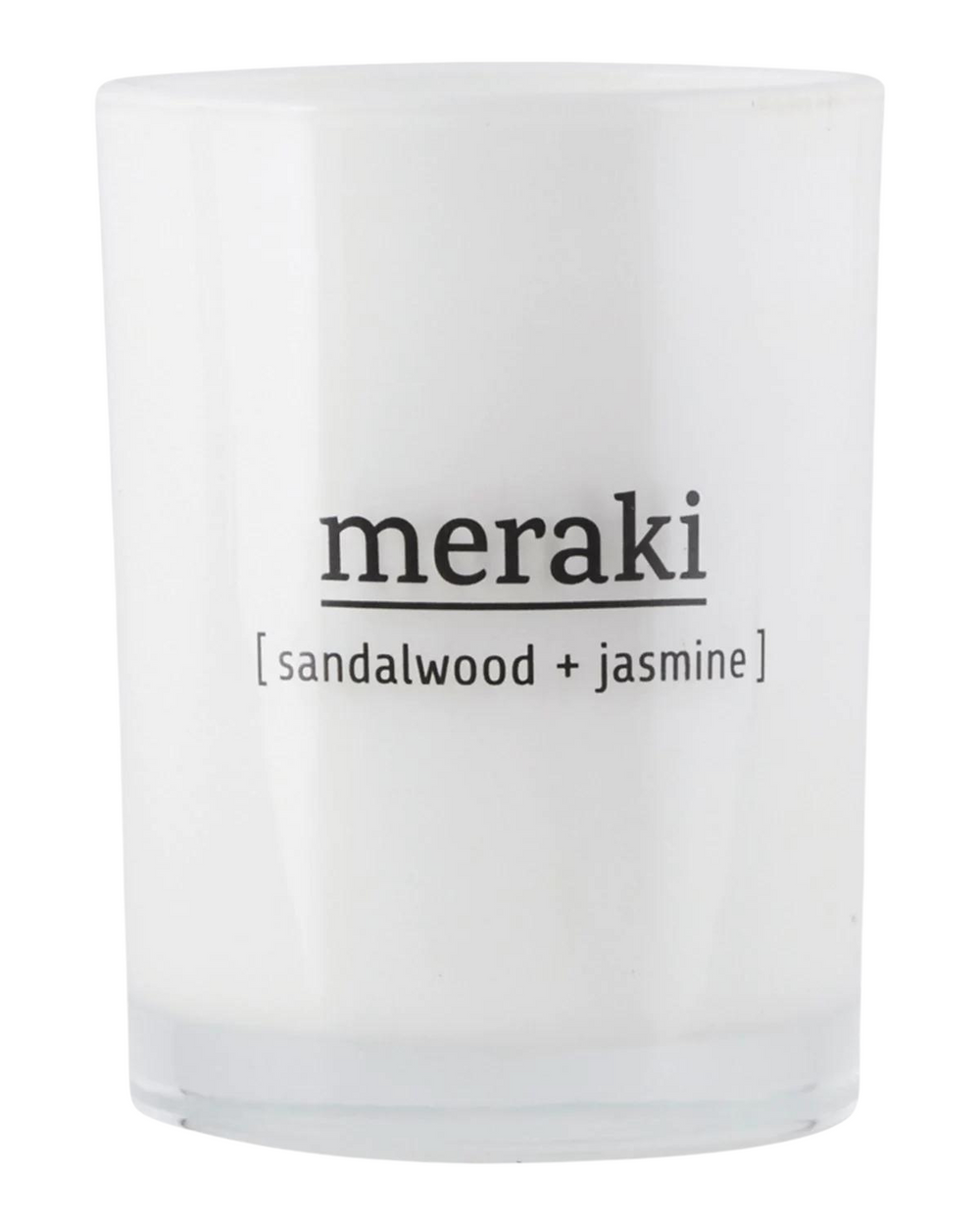 SANDLEWOOD AND JASMINE | CLASSIC LARGE SCENTED CANDLE | 35 HOUR BURN TIME | BY MERAKI