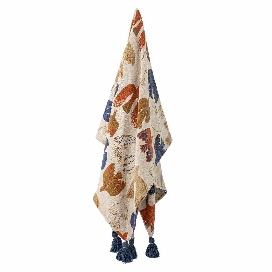 ANNIVERSARY THROW |  BLOOMINGVILLE  | MULTI COLOURED |RECYCLED COTTON