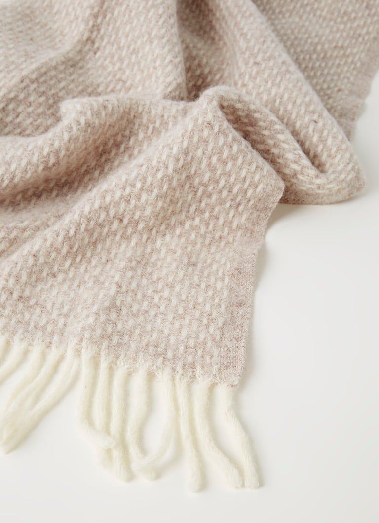 KLIPPAN | THROW  | PREPPY | BEIGE MELANGE | 100% LAMBSWOOL