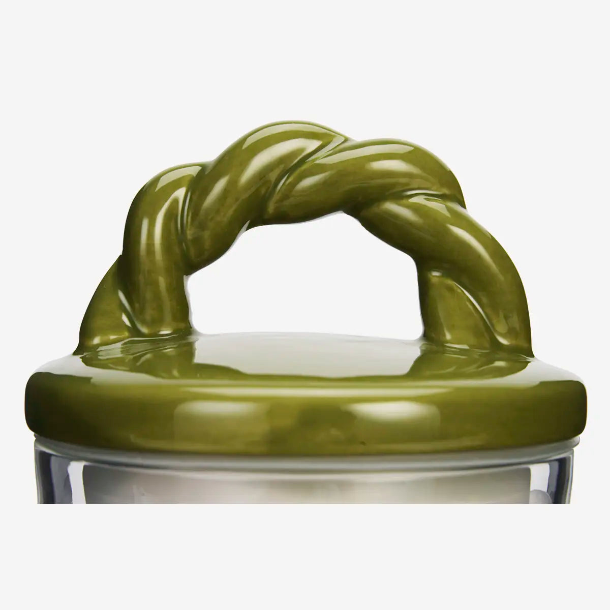 GLASS STORAGE JARS WITH CERAMIC LID | OLIVE | MADAM STOLTZ | LARGE