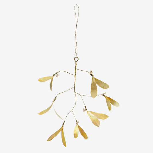 BRASS MISTELTOE WITH BEADS | MADAM STOLTZ