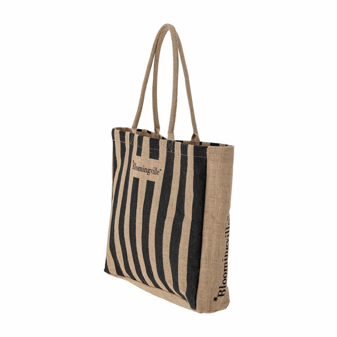 BERGAMO SHOPPING BAG | BLACK | JUTE | BLOOMINGVILLE