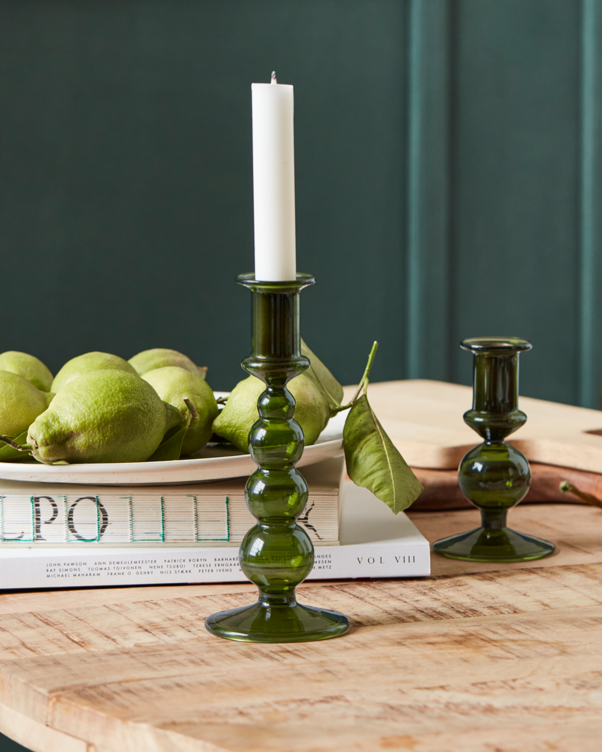 CANDLESTICK |  VIDRO | LARGE | GREEN
