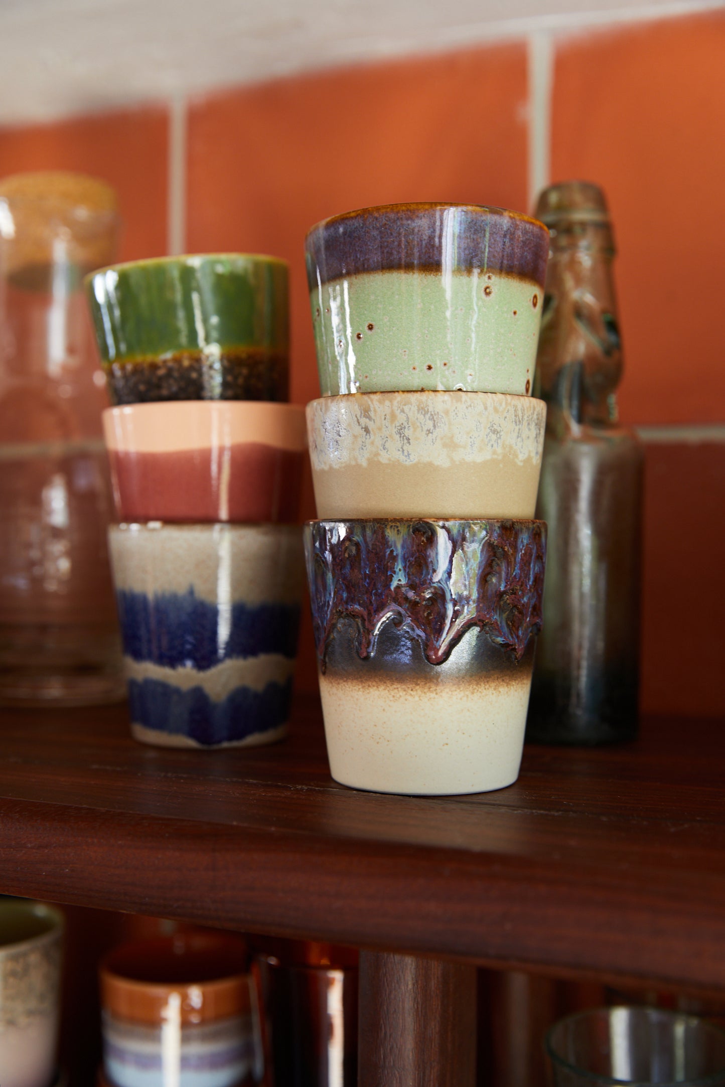 HKLIVING | 70s CERAMICS COFFEE MUGS | SET OF 6 | GROUNDING