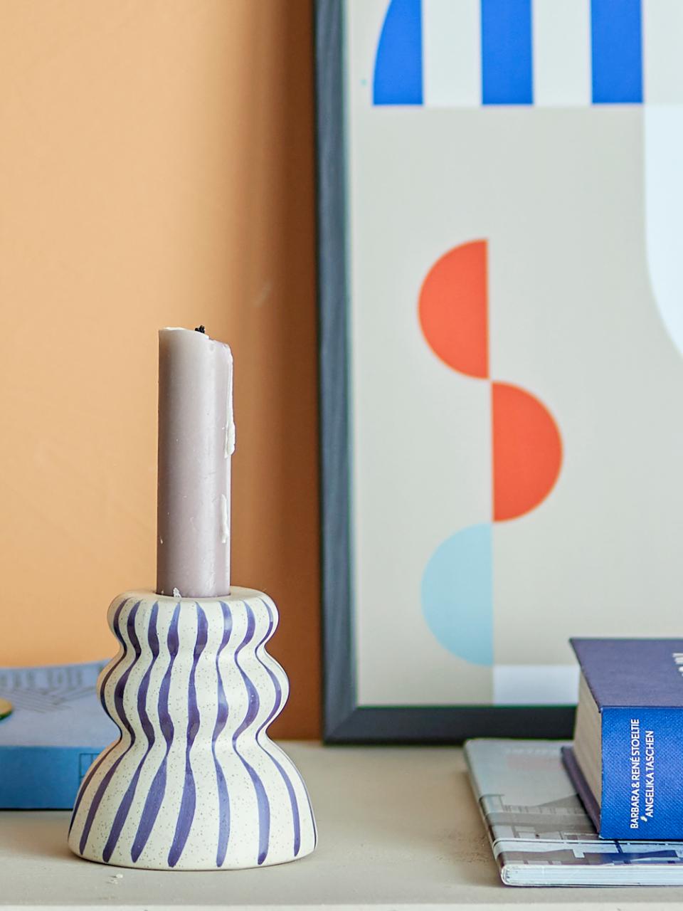 GABIN CANDLE HOLDER | BLUE | STONEWARE | BLOOMINGVILLE