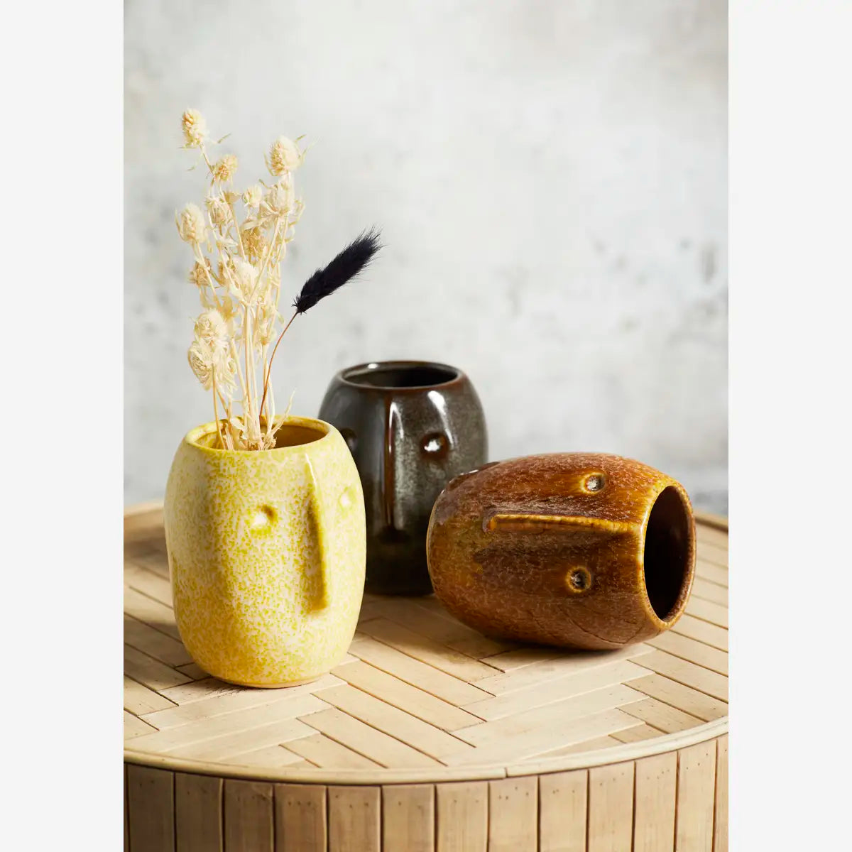 PLANT POT WITH FACE | VARIOUS COLOURS | STONEWARE | MADAM STOLTZ