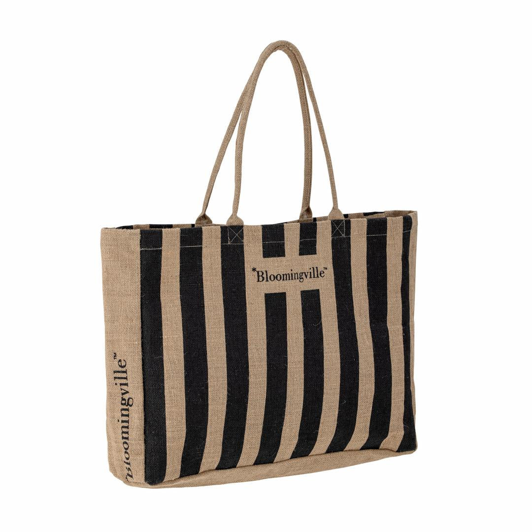 BERGAMO SHOPPING BAG | BLACK | JUTE | BLOOMINGVILLE