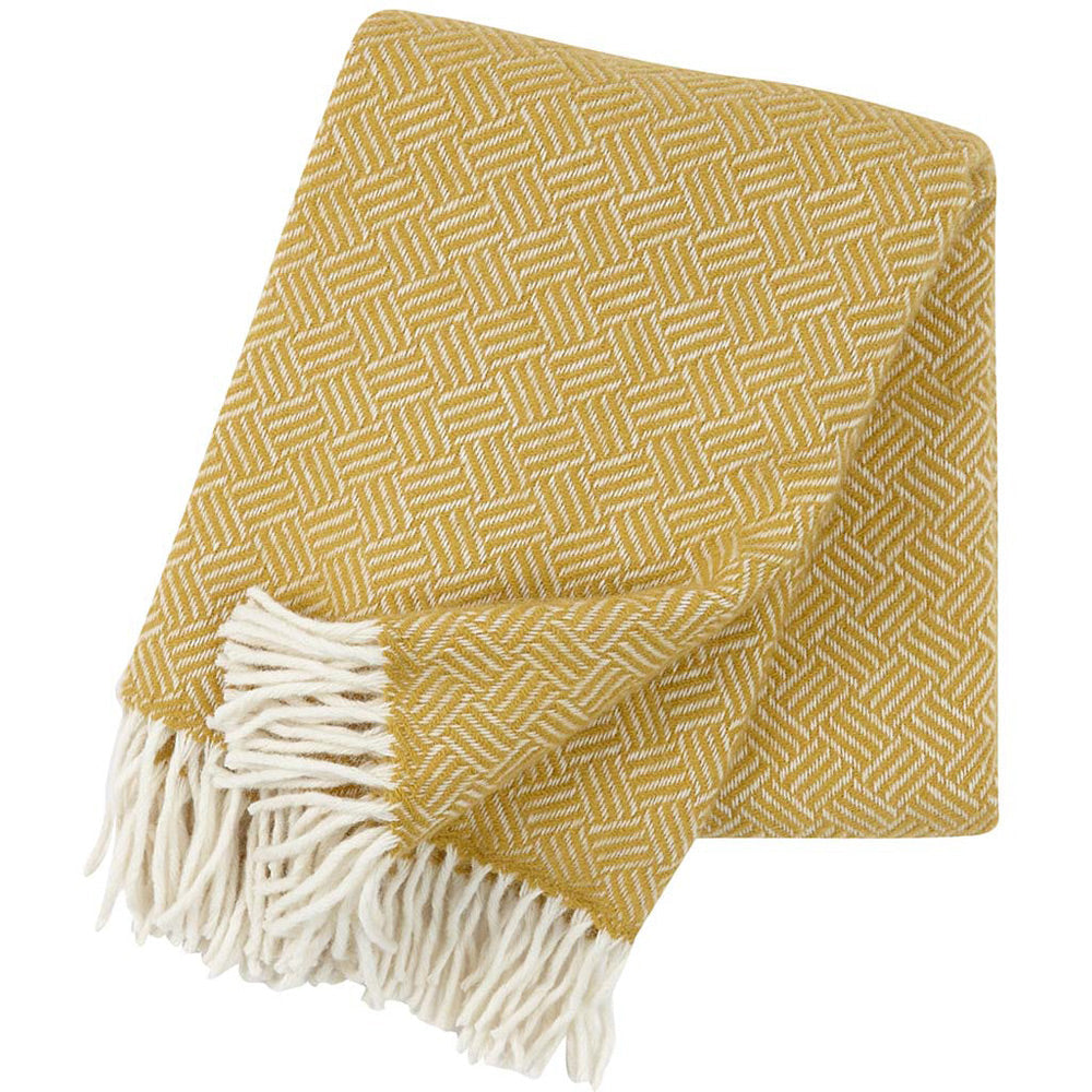 KLIPPAN |THROW | SAMBA| YELLOW | 100% LAMBSWOOL