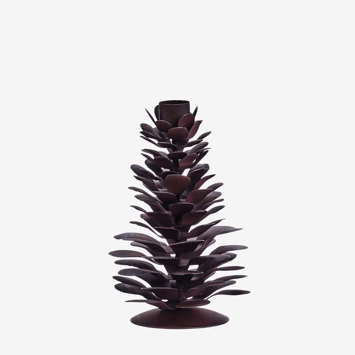 IRON PINECONE CANDLE HOLDER | RUST BROWN | MADAM STOLTZ