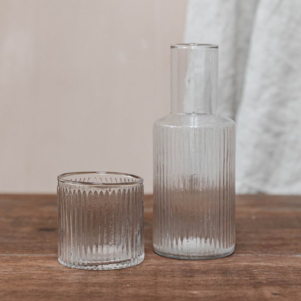 RIBBED NIGHT SET | GLASS