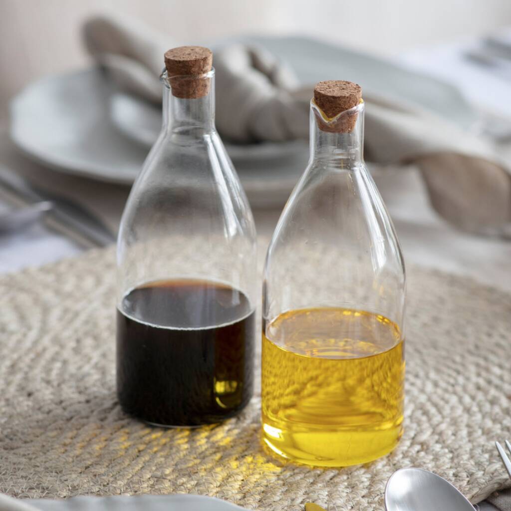 OIL AND VINEGAR BOTTLE |GLASS & CORK | GARDEN TRADING