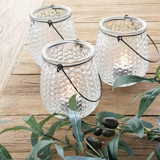 GLASS HANGING LANTERN |CHA CHA | CASA VERDE