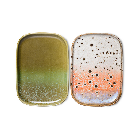 HKLIVING | 70s CERAMICS SMALL TRAY | SET OF 2 | ATLAS