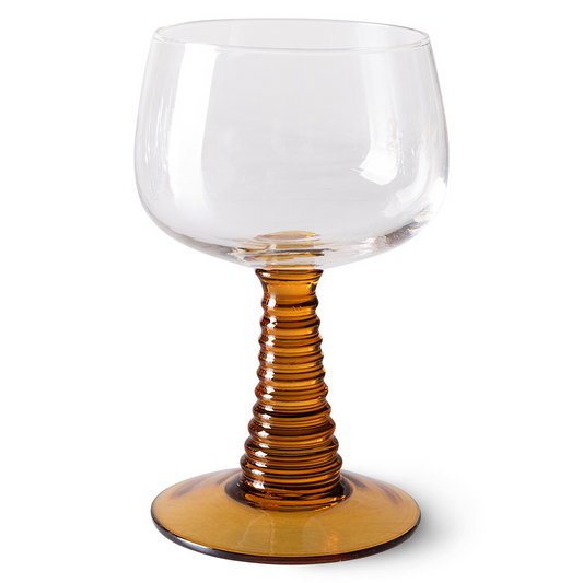 HKLIVING | SWIRL WINE GLASS | OCHRE