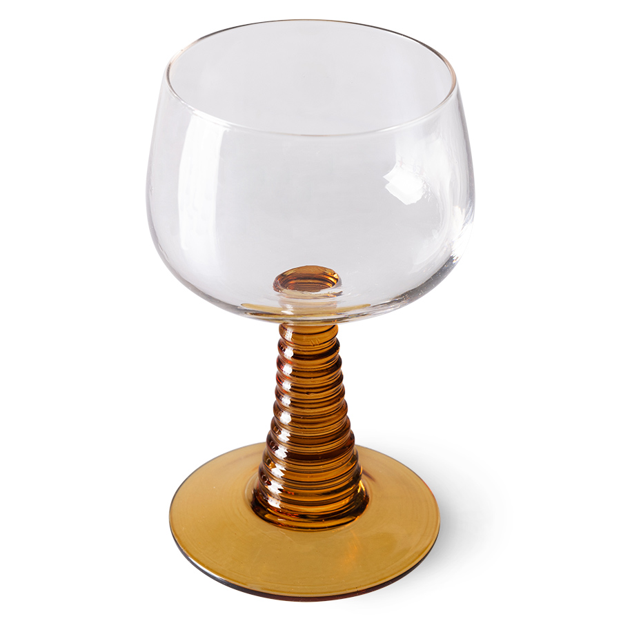 HKLIVING | SWIRL WINE GLASS | OCHRE