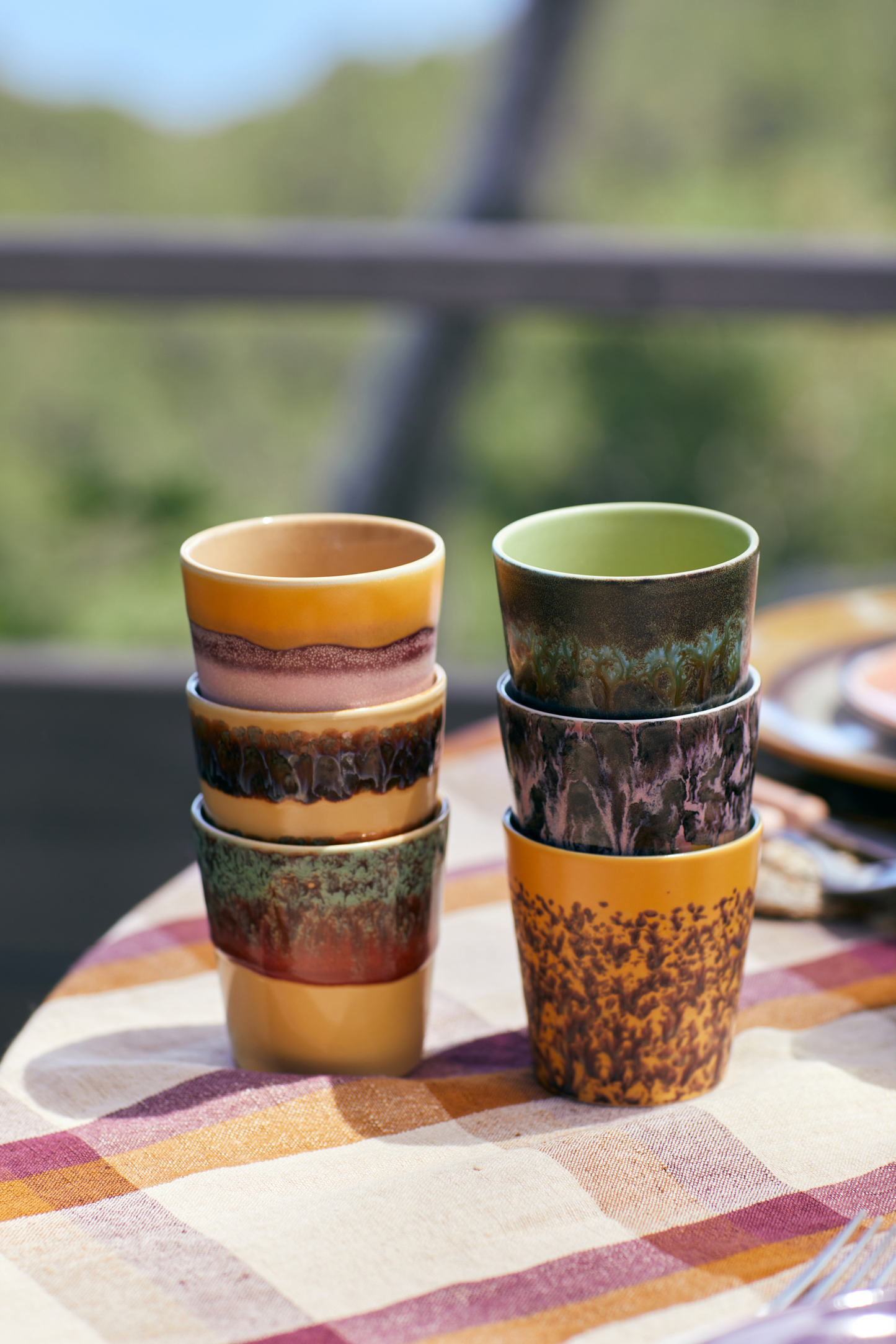 HKLIVING | 70s CERAMICS COFFEE MUGS | SET OF 6 | VALLEY