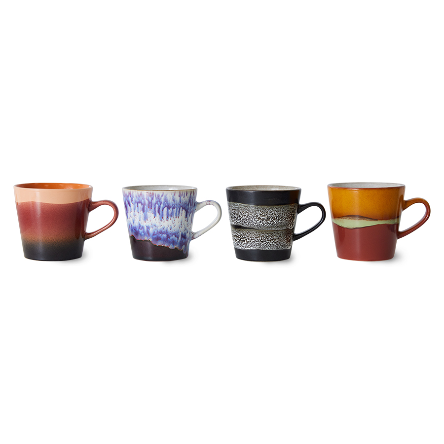 HKLIVING | 70s CERAMICS AMERICANO MUGS | SET OF 4 | FRICTION