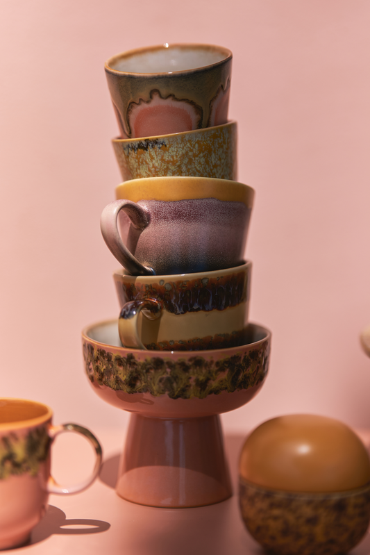 HKLIVING | 70s CERAMICS CAPPUCCINO MUGS | SET OF 4 | VISTA