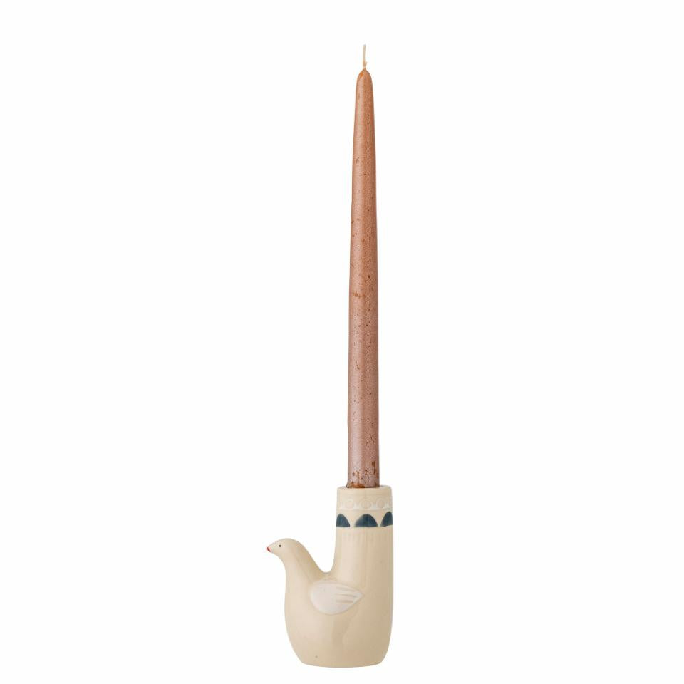 TRUDY CANDLE HOLDER | STONEWARE | WHITE | BLOOMINGVILLE