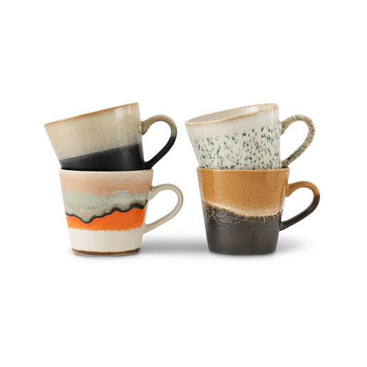 HKLIVING | 70s CERAMICS CAPPUCCINO MUGS | SET OF 4 | VERVE