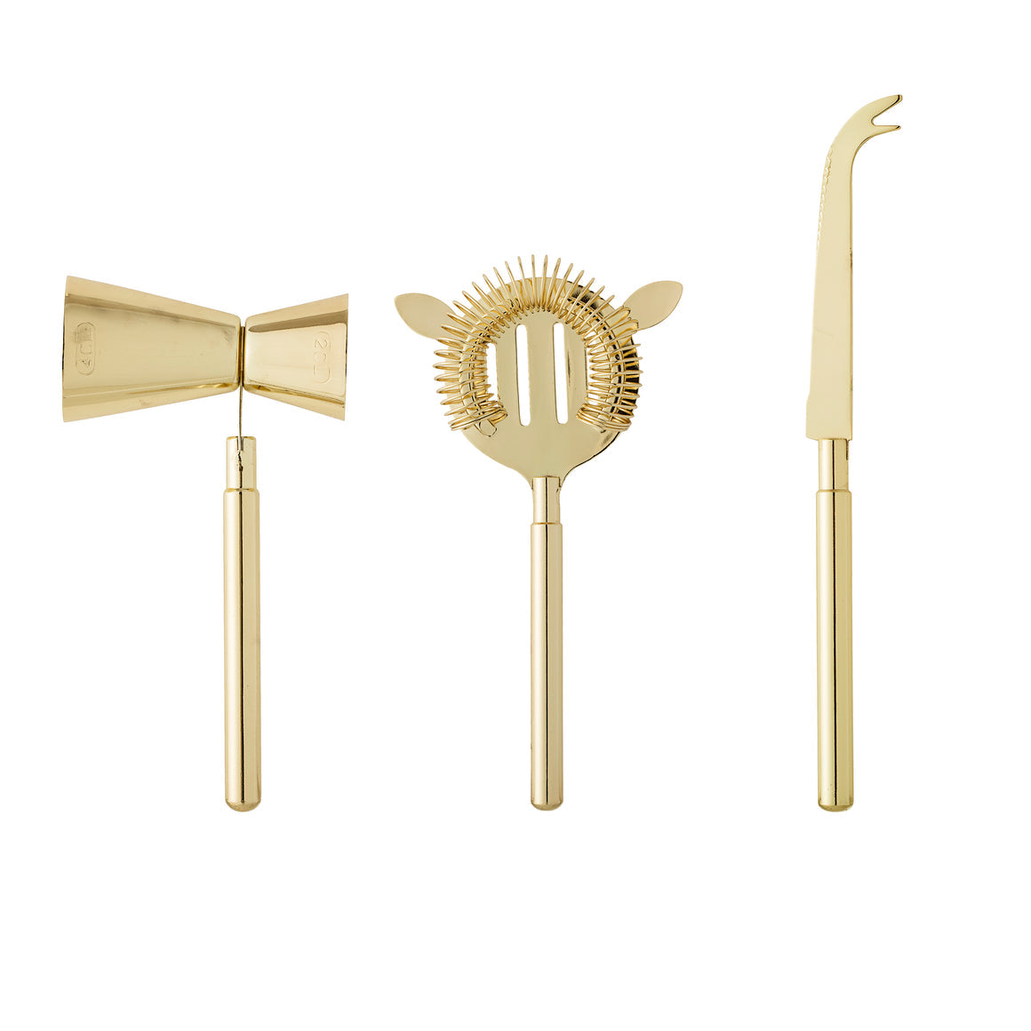 GOLDEN COCKTAIL BAR SET | SET OF THREE | BLOOMINGVILLE