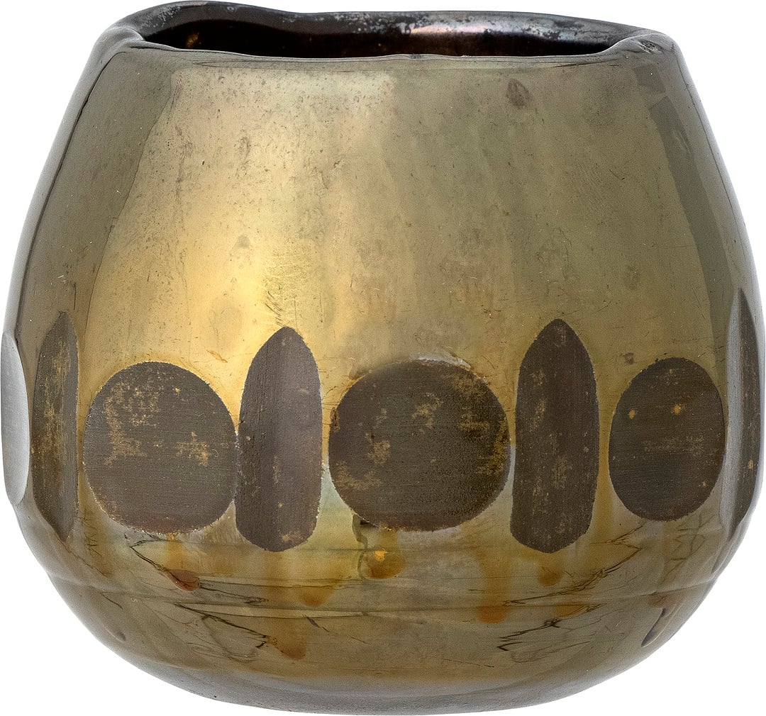 IVALO |VOTIVE CANDLEHOLDER |GOLD |GLASS |BLOOMINGVILLE