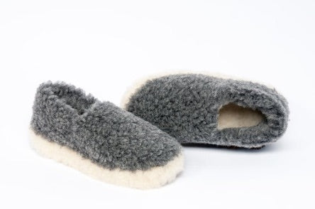 YOKO WOOL FULL SLIPPERS IN GRAPHITE MERINO WOOL