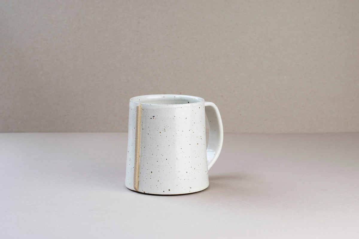 Silverceramics - Ceramic Mug Line Detail - Off White Fleck - Large - Handmade