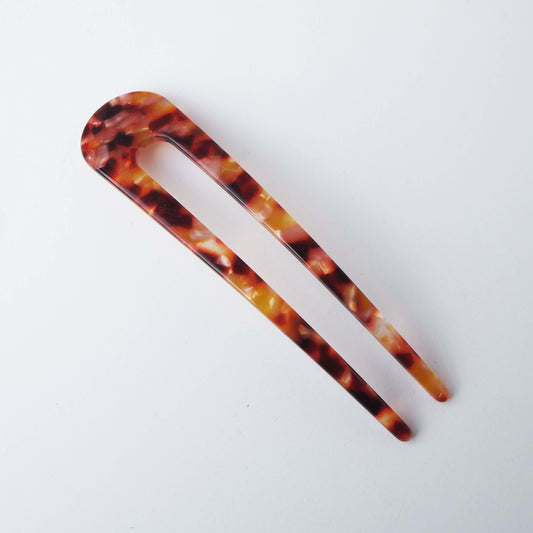 Custom Made - Rosa Tortoiseshell Acetate Resin French Hair Pin
