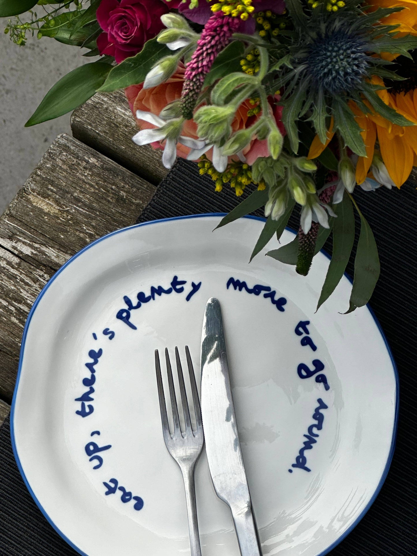 MÆGEN - Statement Plate - 'eat up there's plenty more to go around.'