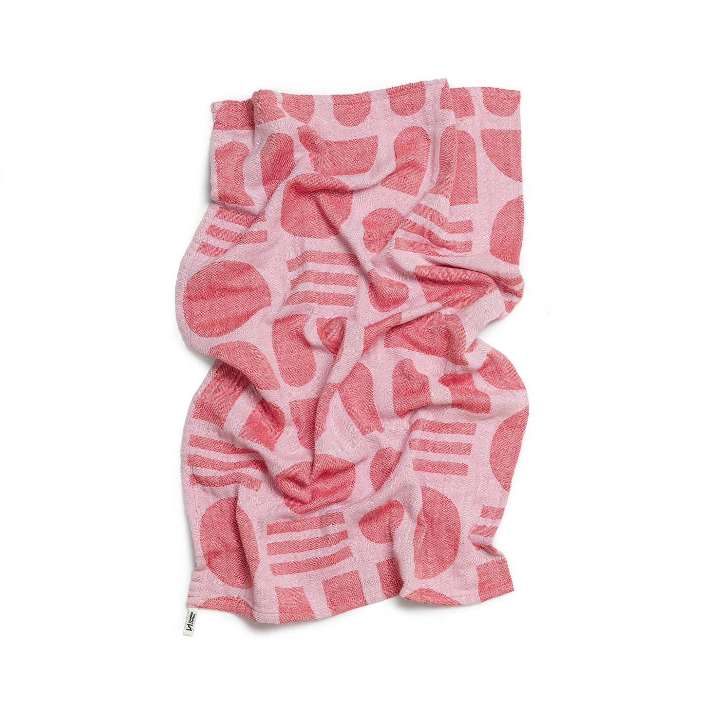 Sophie Home Ltd - Designer Cotton Tea Towel: Stack the Dishes Pink