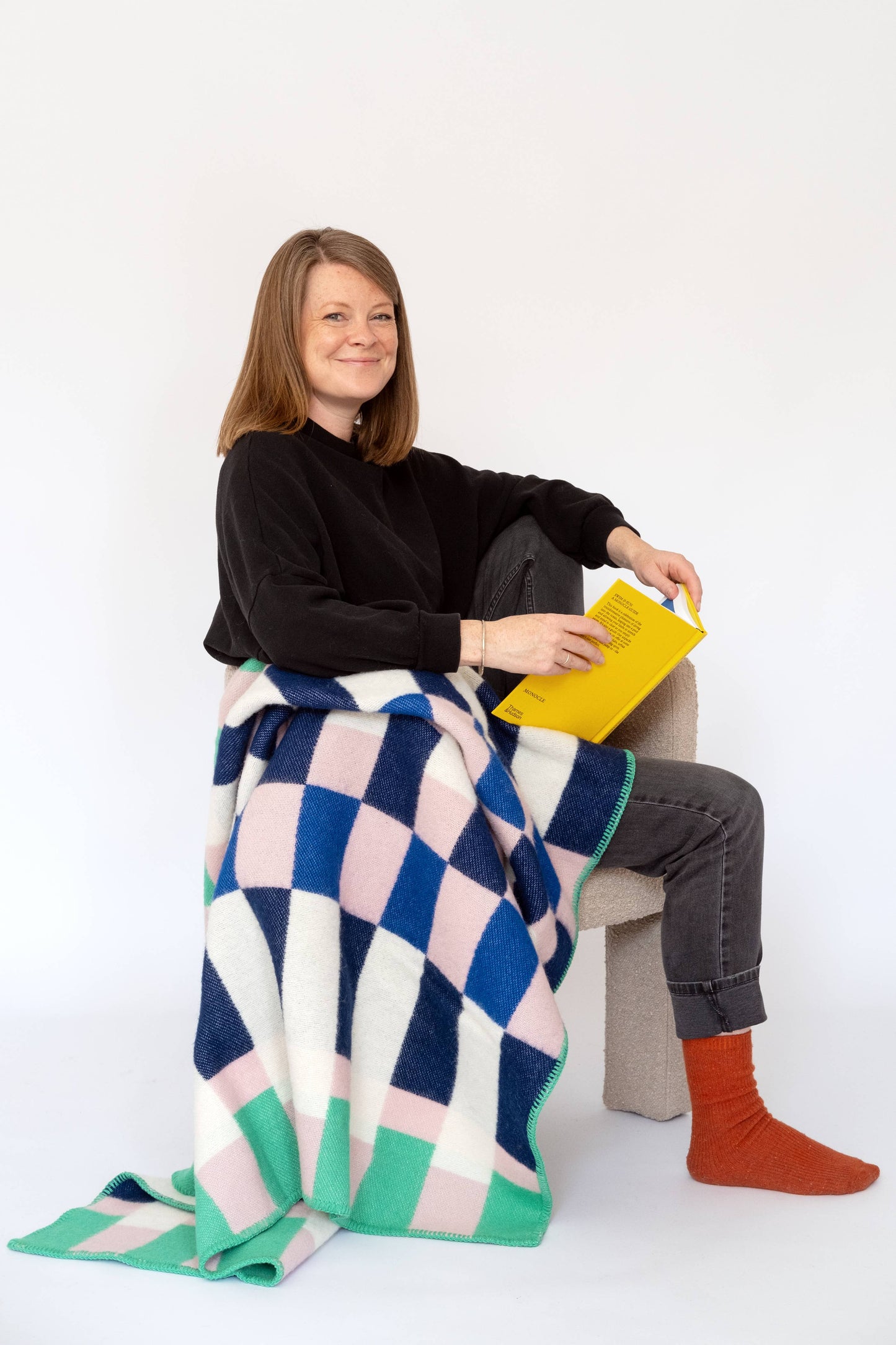 Sophie Home Ltd - Wool Throw Blanket: Studie Cobalt