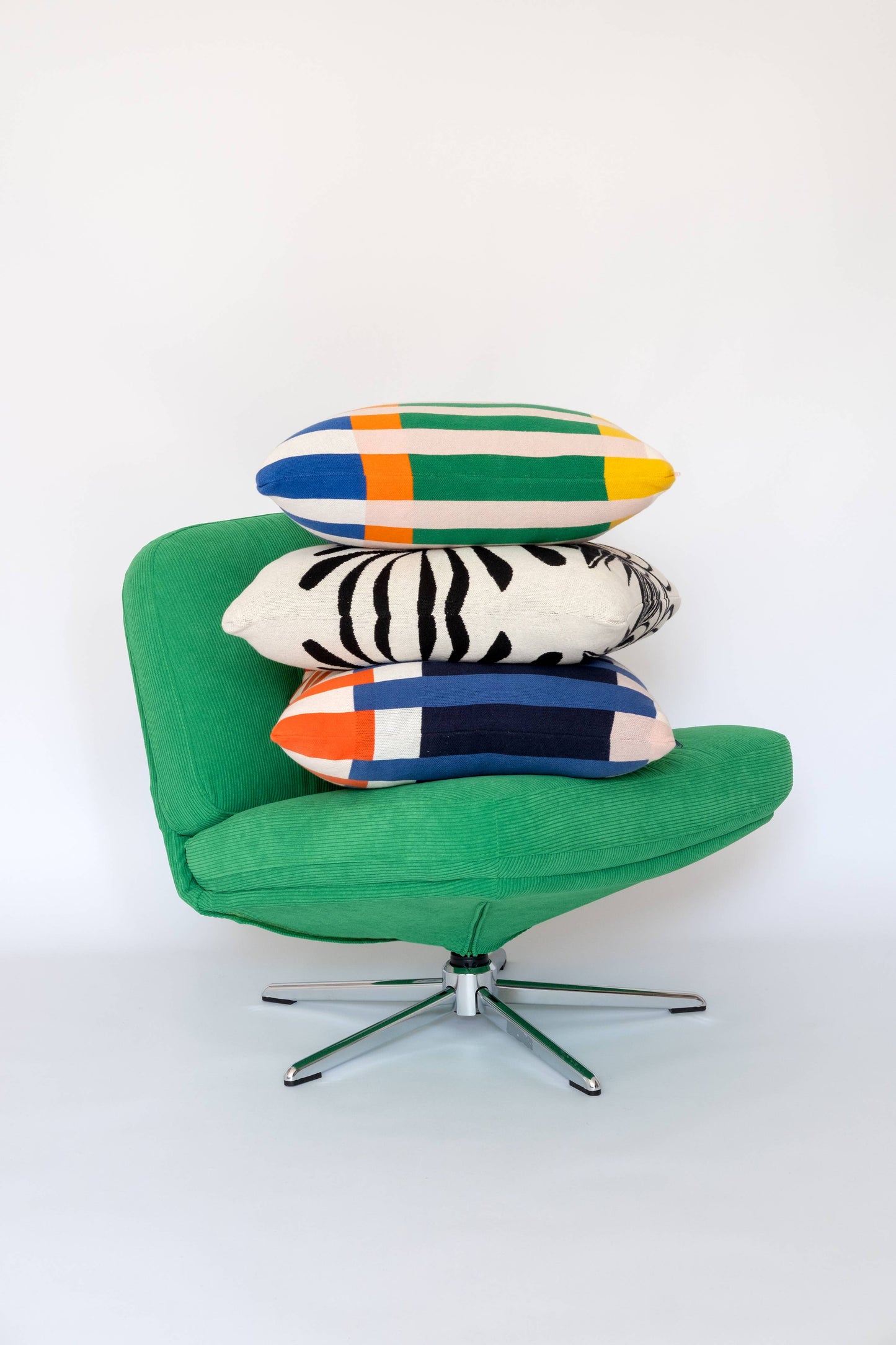 Sophie Home Ltd - Cotton Knit Throw Pillow/Cushion Cover: Studie Cobalt