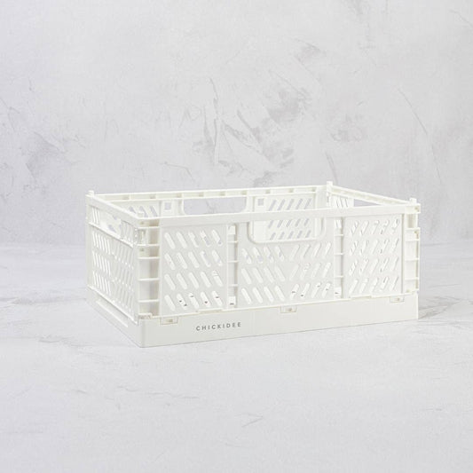 MINI FOLDING STORAGE CRATE | WHITE | CHICKIDEE