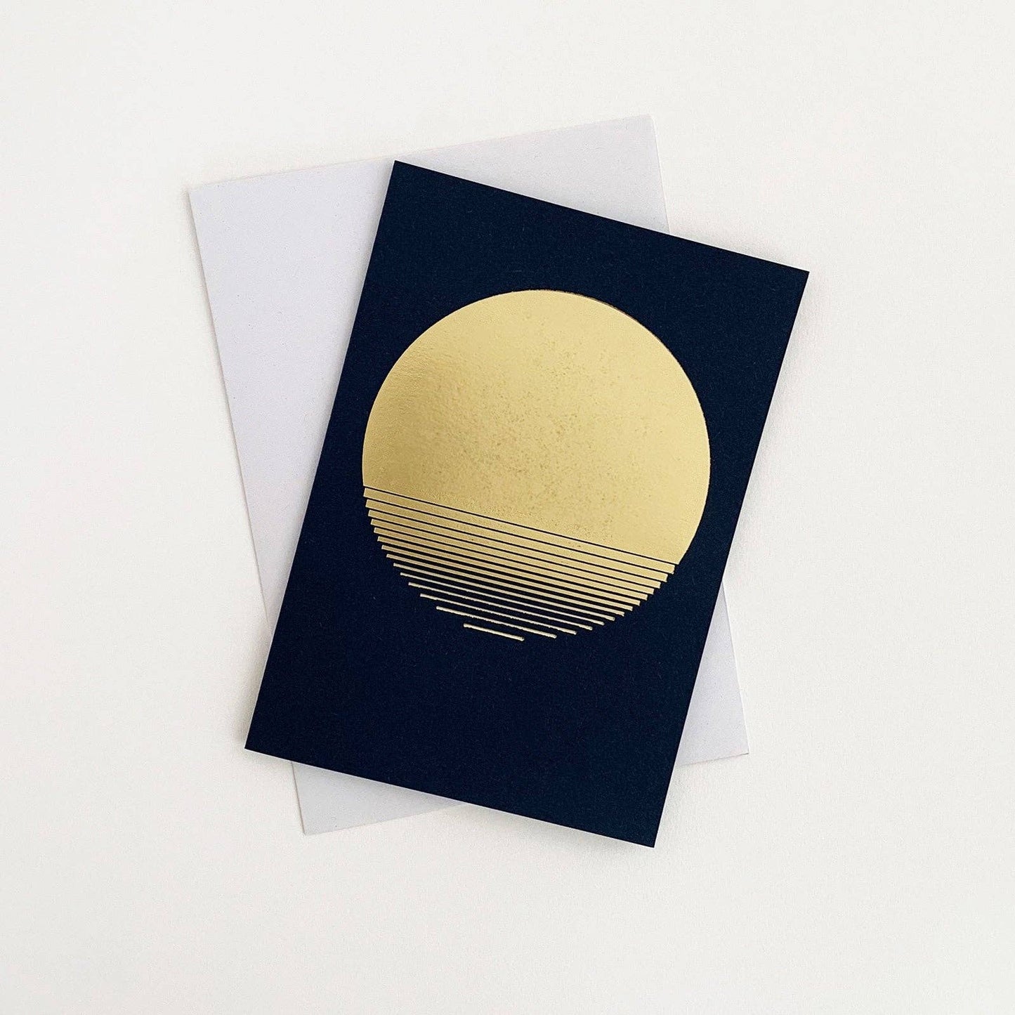 Tom Pigeon - Sol, Brass & Navy, Foiled Greetings Card