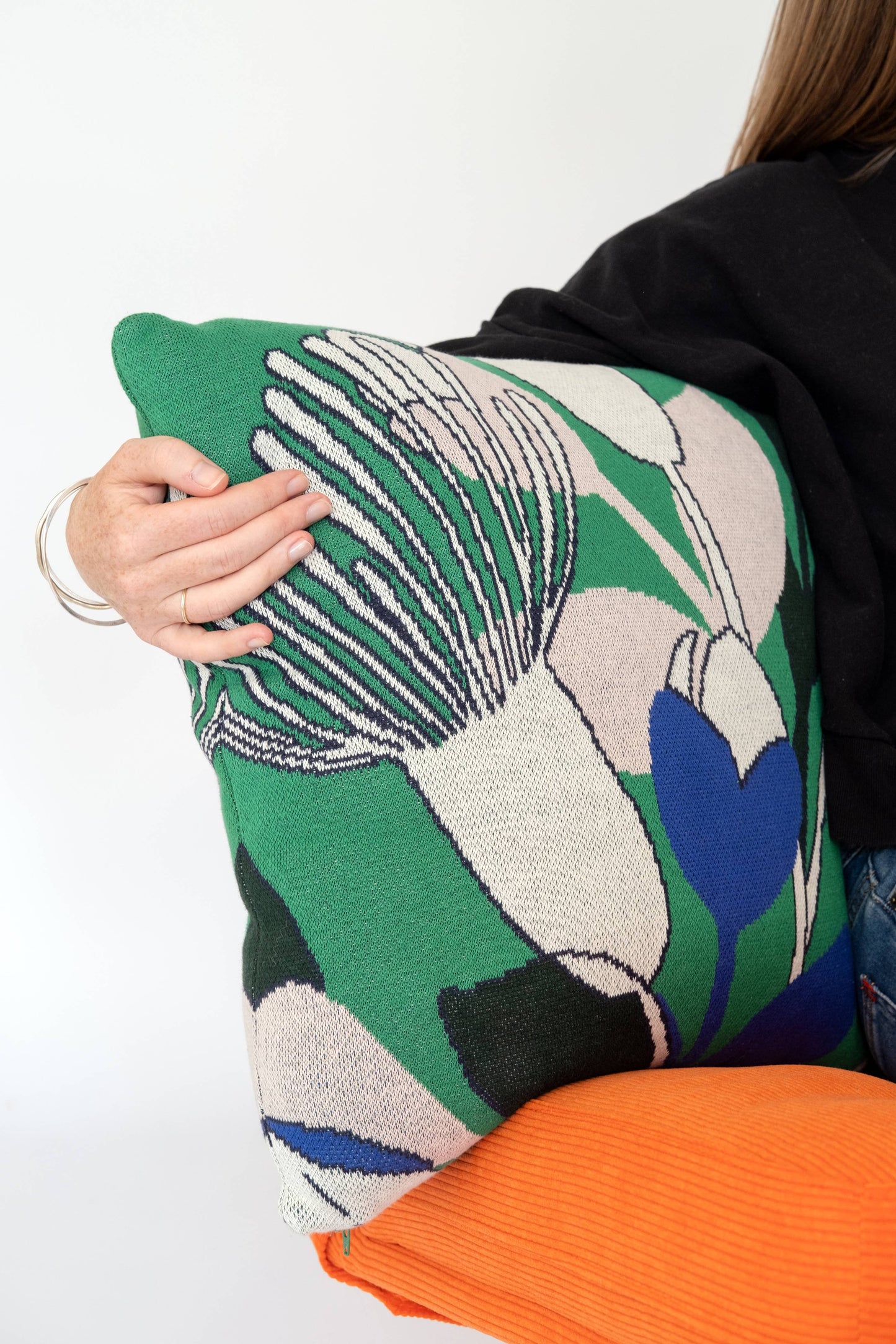 Sophie Home Ltd - Cotton Knit Throw cushion: Bud Green