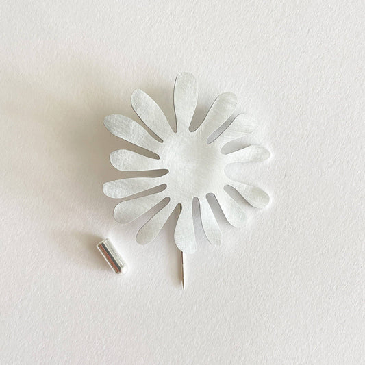 Tom Pigeon - Silver Aluminium Aster Pin