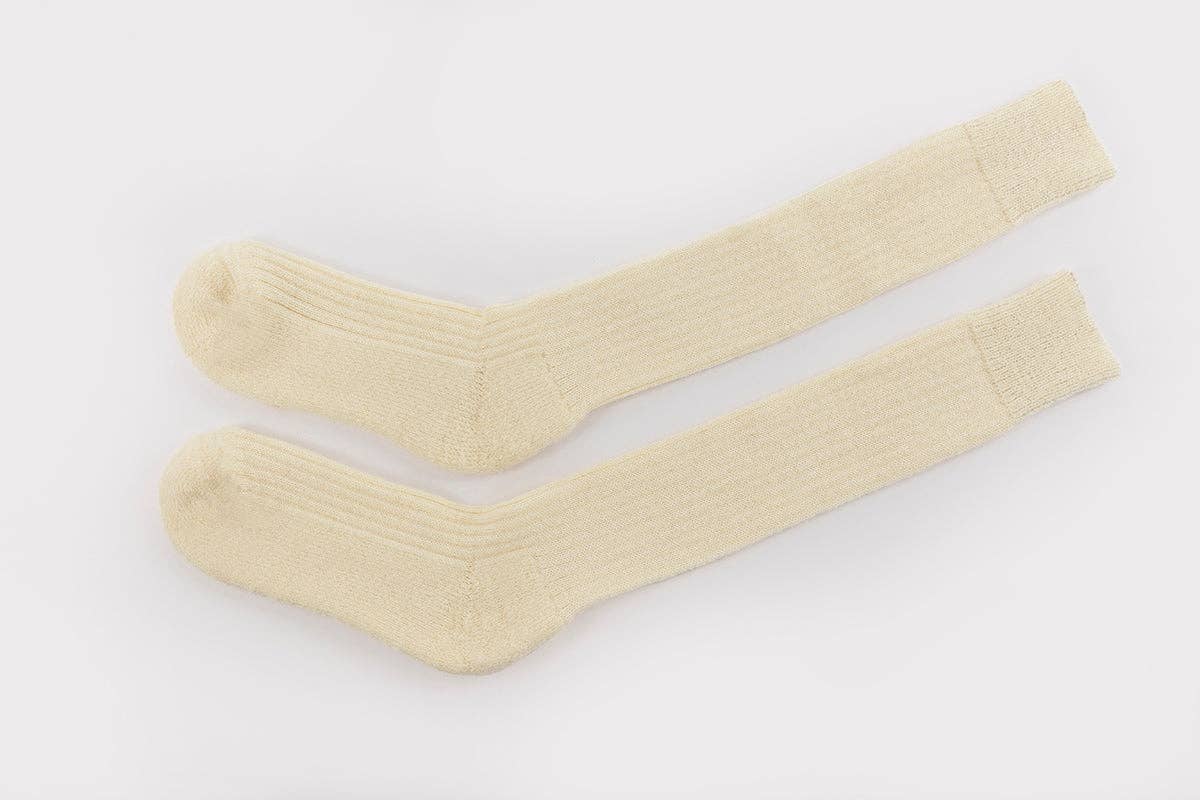 Cream Wool Knee Highs