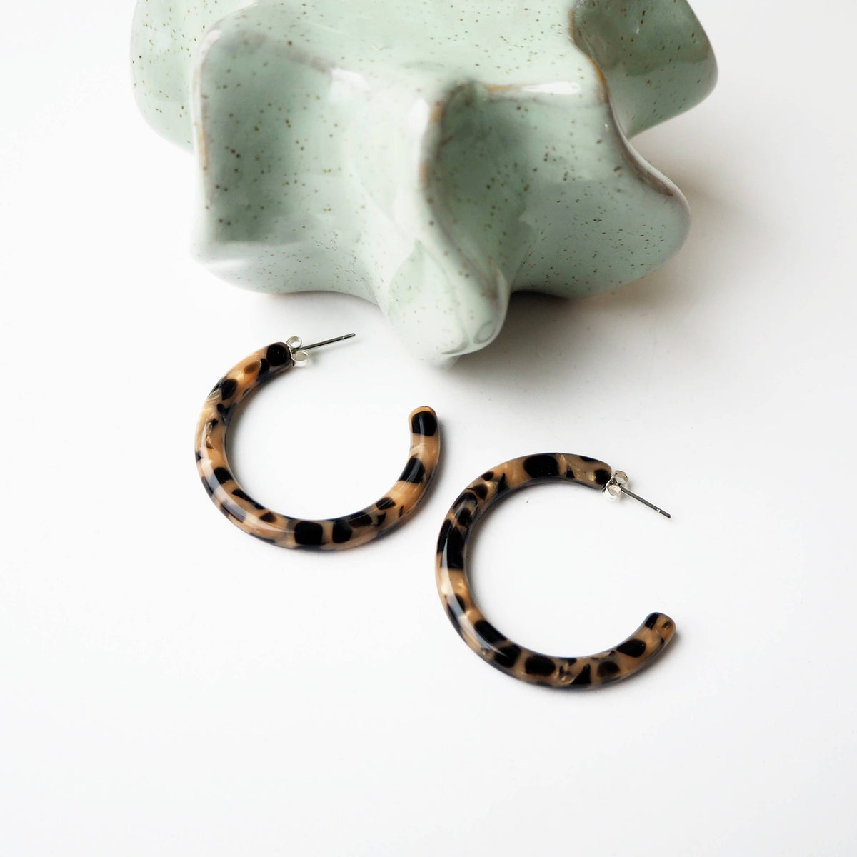 Custom Made - Karamell Slim Hoop Earrings – Caramel Acetate Hoops