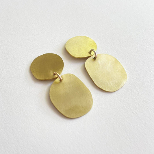 Brass Cobble Earrings