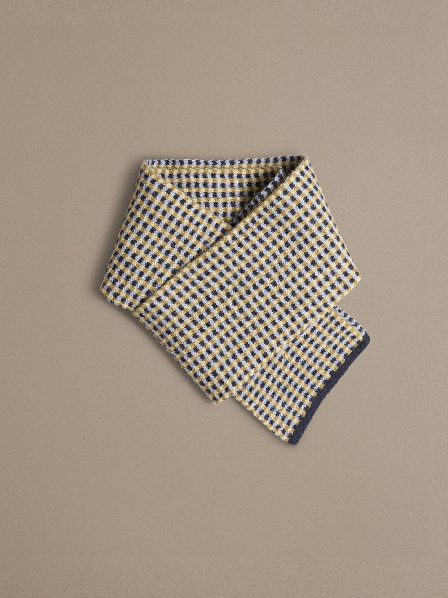 ROVE Knitwear - Small Check Scarf | Navy