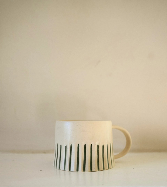RIDGED PAINTED MUG | GREEN | MEANWHILE